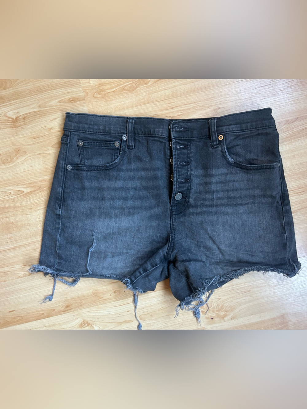 GAP Black Denim Button-Front Jeans
